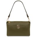 Sia Soft Leather Clutch Forest Green TL142479