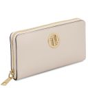 Financier Exclusive zip Around Leather Wallet Beige TL142485