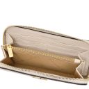 Financier Exclusive zip Around Leather Wallet Beige TL142485