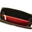 Financier Exklusive Damenbrieftasche aus Leder mit Rundum-Reißverschluss Schwarz TL142485