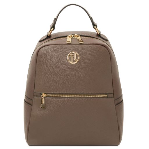 Prisma Soft Leather Backpack Dark Taupe TL142483