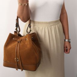Minerva Borsa Secchiello in Pelle Cognac TL142476