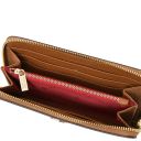 Financier Elegante Cartera en Piel con Cremallera en el Contorno Cognac TL142494