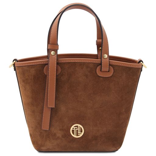 Glacette Sac Seau en Cuir Suédé Cognac TL142261
