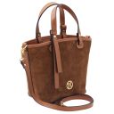 Glacette Sac Seau en Cuir Suédé Cognac TL142261