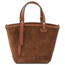 Glacette Sac Seau en Cuir Suédé Cognac TL142261