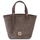 Glacette Borsa Secchiello in Pelle Scamosciata Talpa scuro TL142261