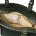Glacette Bolso Cubo Secchiello en Piel Agamuzada Verde Oscuro TL142261