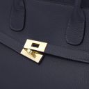 Origami Handtasche aus Leder Dunkelblau TL142507