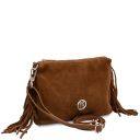 Nomade Sac à Main en Cuir Daim et Franges Cognac TL142495