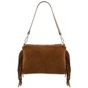 Nomade Sac à Main en Cuir Daim et Franges Cognac TL142495