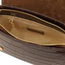 Croque Croc Print Leather Handbag Coffee TL142503