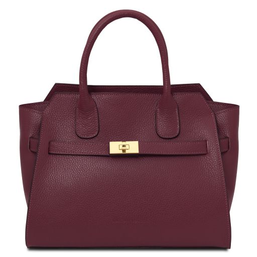 Origami Handtasche aus Leder Bordeaux TL142507