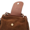 Nomade Sac à épaule en Cuir Daim et Franges Marron TL142512