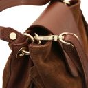 Nomade Sac à épaule en Cuir Daim et Franges Marron TL142512