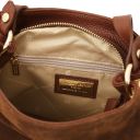 Nomade Sac à épaule en Cuir Daim et Franges Marron TL142512