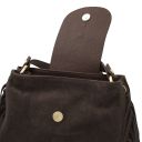 Nomade Suede Leather Fringe Shoulder bag Dark Brown TL142512