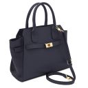 Origami Handtasche aus Leder Dunkelblau TL142507
