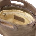 Nomade Sac à Main en Cuir Daim et Franges Taupe foncé TL142496