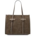 Frame Suede Leather Shoulder bag Dark Taupe TL142513