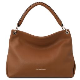 TL Bag Borsa al Hombro en Piel Suave Cognac TL142087
