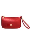 Parfait Metallic Leather Clutch Red TL142543