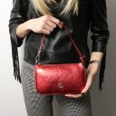 Parfait Metallic Leather Clutch Red TL142543