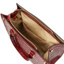 Croque Croc Print Leather Handbag Red TL142504