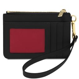 Porta Tarjetas en Piel con asa Negro TL142544