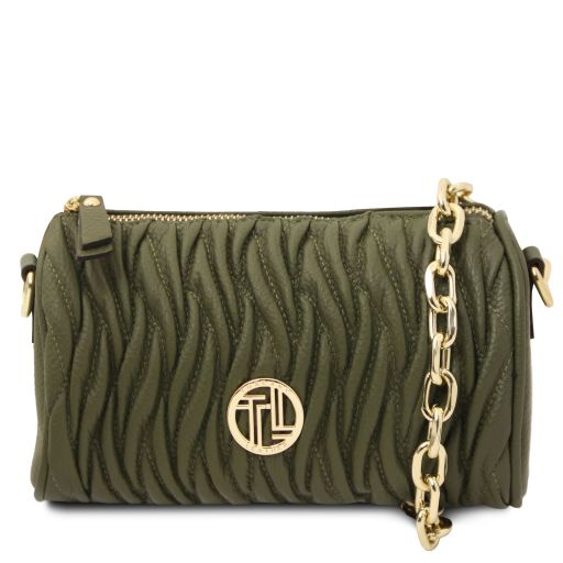 Chantilly Mini Bowlingtasche aus Leder Tannengrün TL142493