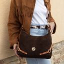 Sierra Suede Leather Shoulder bag Coffee TL142419