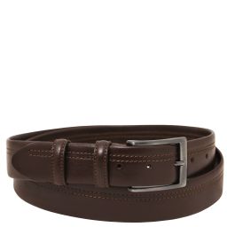 Classic 35mm Tubular Leather Belt Темно-коричневый TL142530