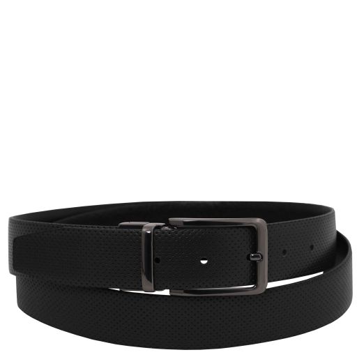 Ceinture élégante Réversible 35mm en Cuir Lisse Noir TL142542