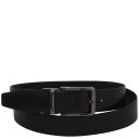 Ceinture élégante Réversible 35mm en Cuir Lisse Noir TL142542