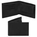 Exklusive Herren Brieftasche aus Leder mit 2 Scheinfächern und Münzfach Schwarz TL142552