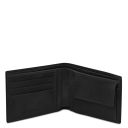 Exklusive Herren Brieftasche aus Leder mit 2 Scheinfächern und Münzfach Schwarz TL142552