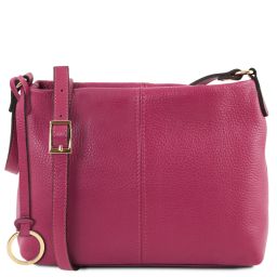 TL Bag Bolso con Badolera en Piel Suave Fucsia TL141720