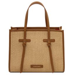 Frame Raffia Shoulder Bag Коньяк TL142566