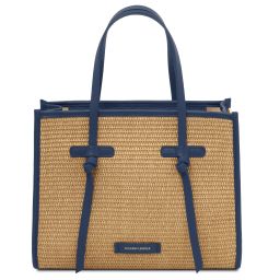 Frame Bolso de Hombro en Rafia Azul TL142566