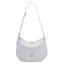 Hoblò Handtasche aus Weichem Leder Weiß TL142563