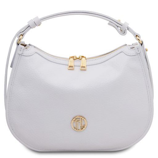Hoblò Handtasche aus Weichem Leder Weiß TL142563