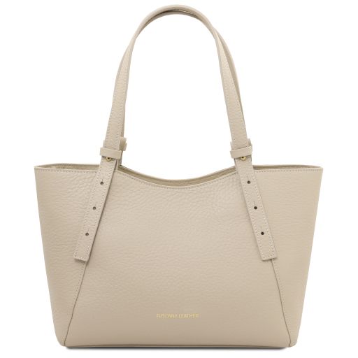 Libra Borsa a Spalla in Pelle Beige TL142580