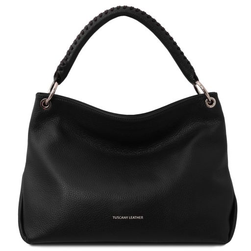 TL Bag Schultertasche aus Weichem Leder Schwarz TL142087