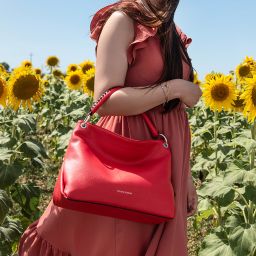 TL Bag Borsa al Hombro en Piel Suave Rojo Lipstick TL142087