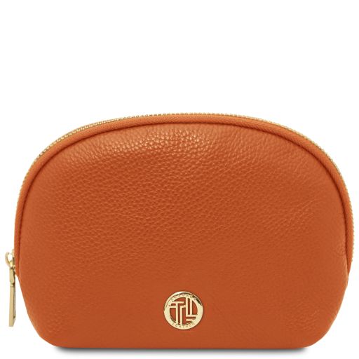 Vera Kosmetiktasche aus Weichem Leder Orange TL142438