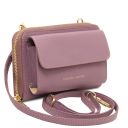 Urania Portefeuille/supporte Pour Téléphone en Cuir Avec Bandoulière Lilas TL142433