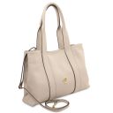 Callie Schultertasche aus Weichem Leder Beige TL142415