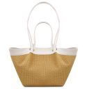 Soleil Shopping Tasche aus Raffia Weiß TL142567