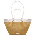 Soleil Shopping Tasche aus Raffia Weiß TL142567