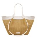 Soleil Shopping Tasche aus Raffia Weiß TL142567